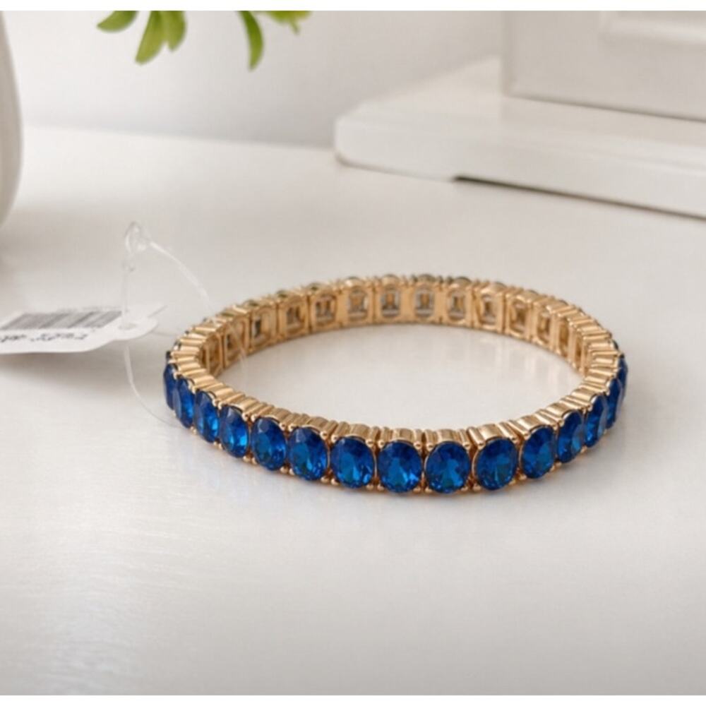 Ruff Skch Blue Jewel Candy Stretch Bracelet New - Picture 2 of 3